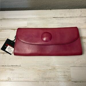HOBO Red Leather Clutch Wristlet